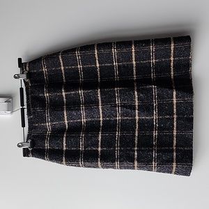 Vintage Made in Italy Check Mohair Wool Blend Pencil Skirt
